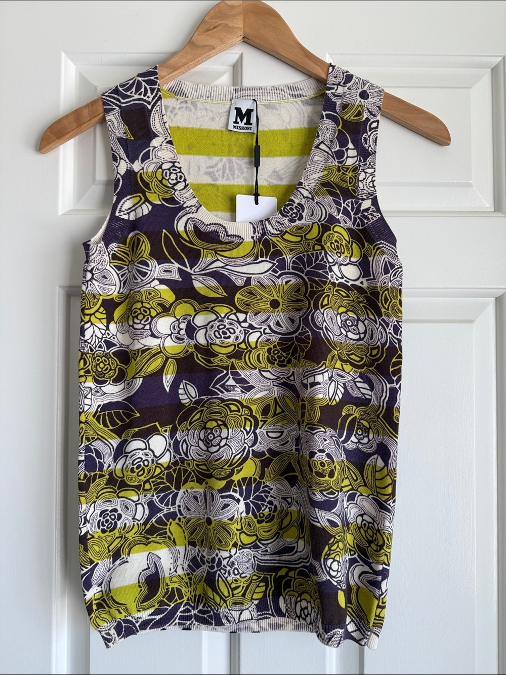 M by Missoni -  Floral Stripe Knit Tank Top - Size 4.